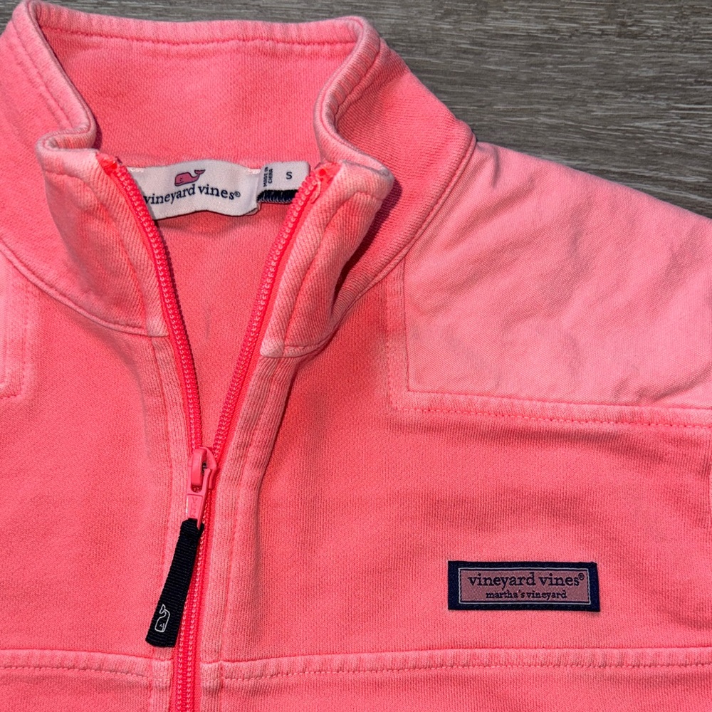 Vineyard Vines Women's Coral Quarter-Zip Sweatshirt - Picture 3 of 4